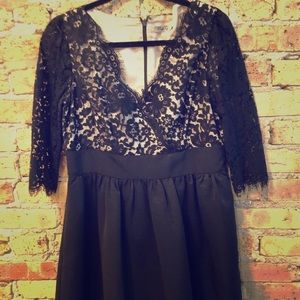 Black Lace Eliza J Dress with Sleeves and Pockets